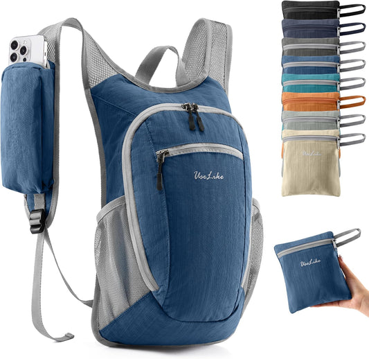 10L Small Hiking Backpack Travel Daypack Lightweight Packable Back Pack for Women Men(Navy Blue)