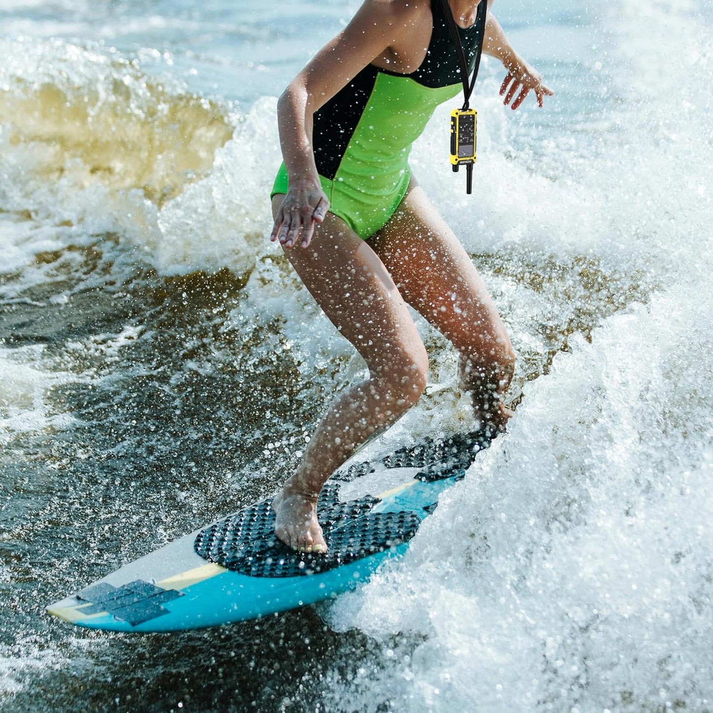 KETELESE T3F IP67 Waterproof Two Way Radios, FRS Walkie Talkie 4 Pack with Earpieces,USB C Charge Dock,Group Talk,Flashlight,VOX,Weather Alert, for Adults, Black/Yellow