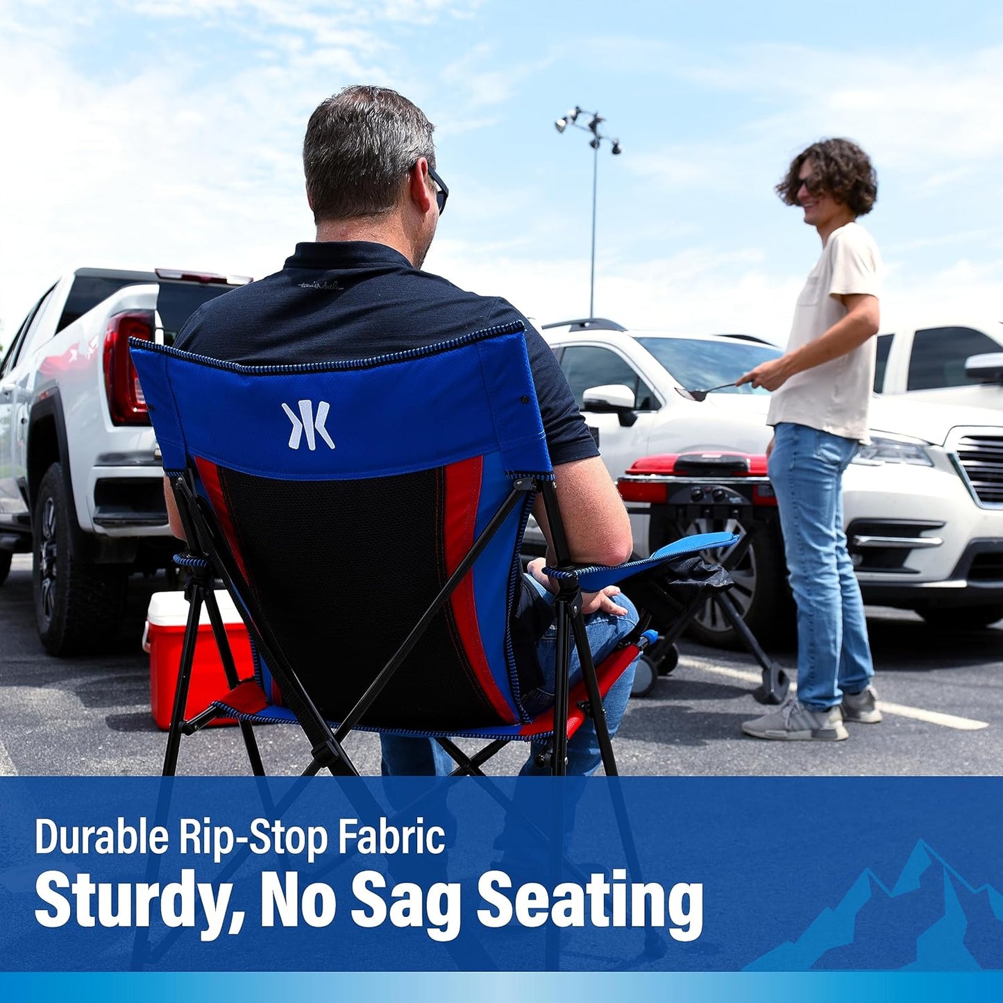 Kijaro Sports Fan Folding Chair, 26" L x 35.5" W x 37" H, Buffalo Bills