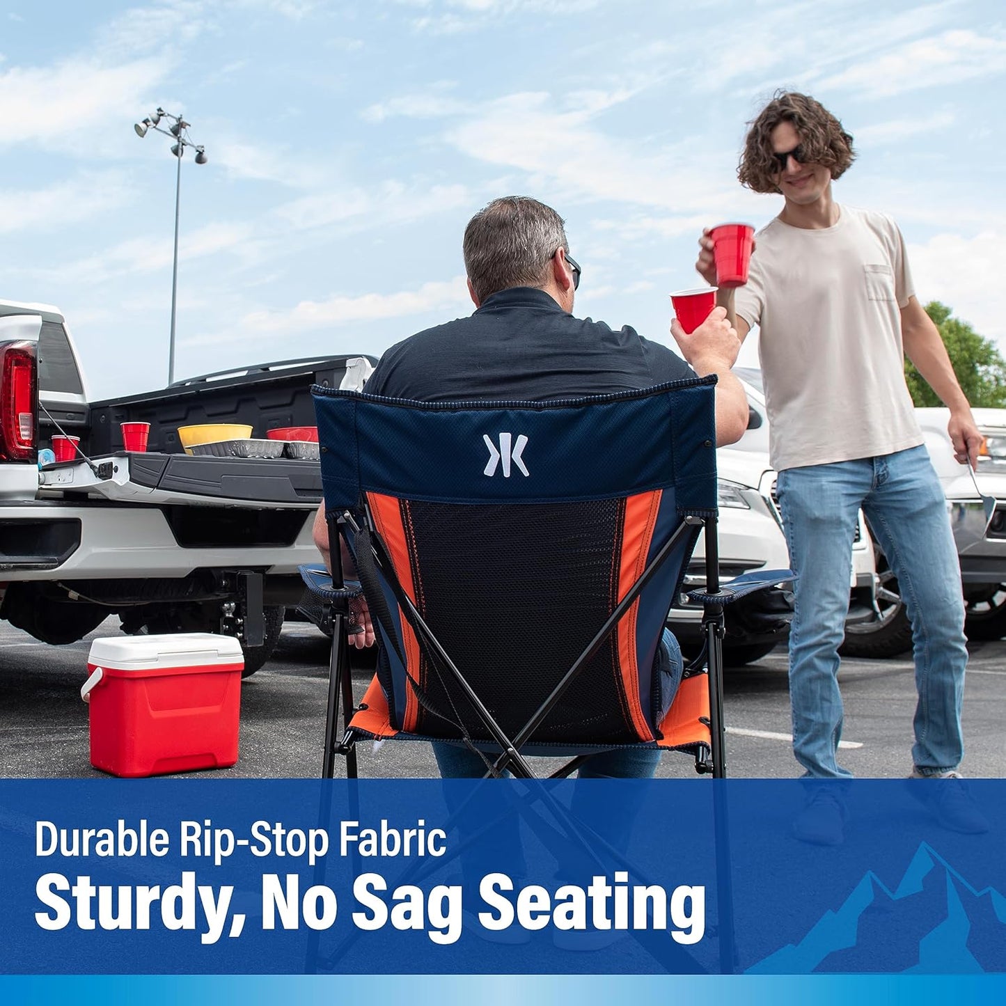 Kijaro Sports Fan Folding Chair, 26" L x 35.5" W x 37" H, Denver Broncos