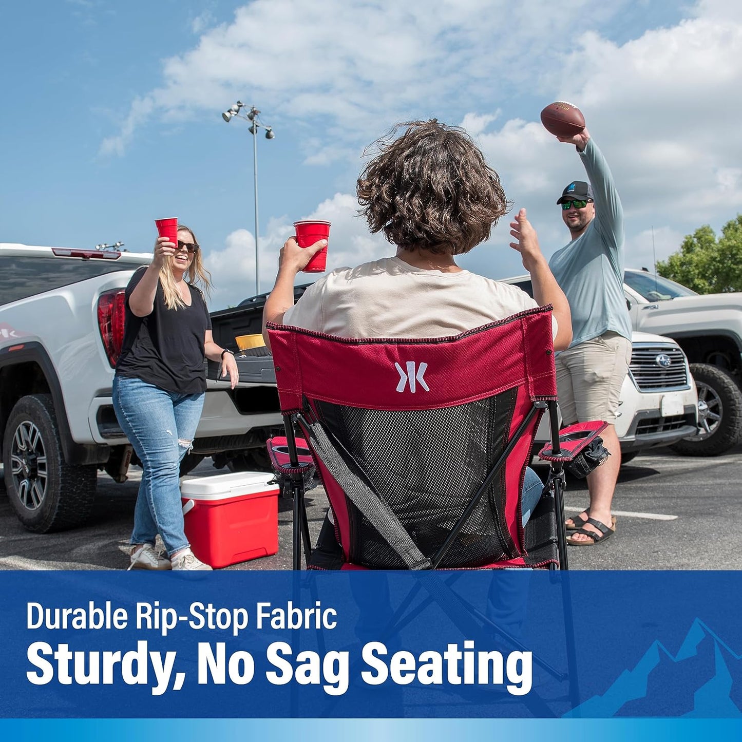 Kijaro Dual Lock Pro Sports Fan Folding Chair, 26" L x 35.5" W x 37" H, Arizona Cardinals