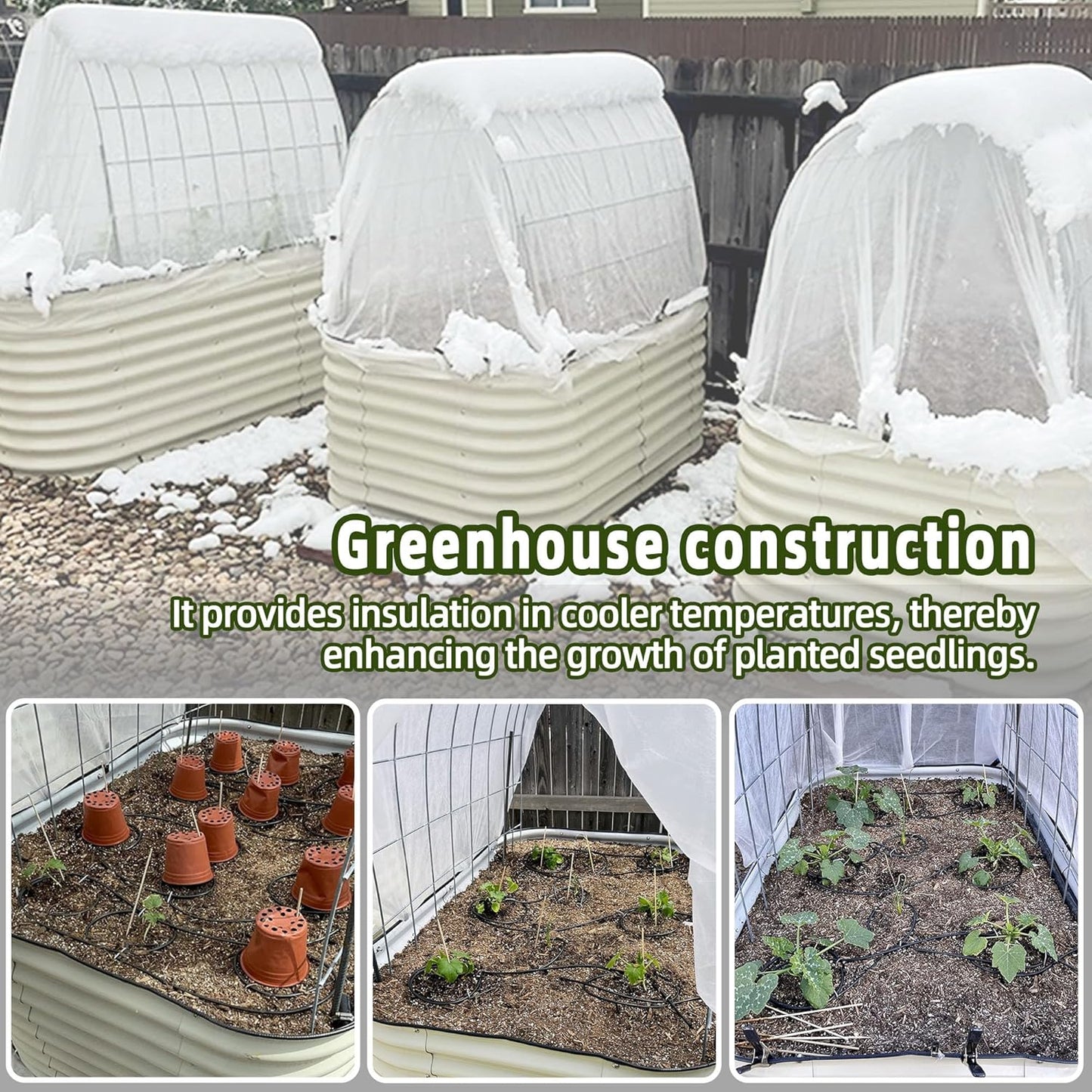 10x50ft Plant Covers Freeze Protection- Frost Cloth Blanket Floating Row Cover for Winter 0.9 oz/yd