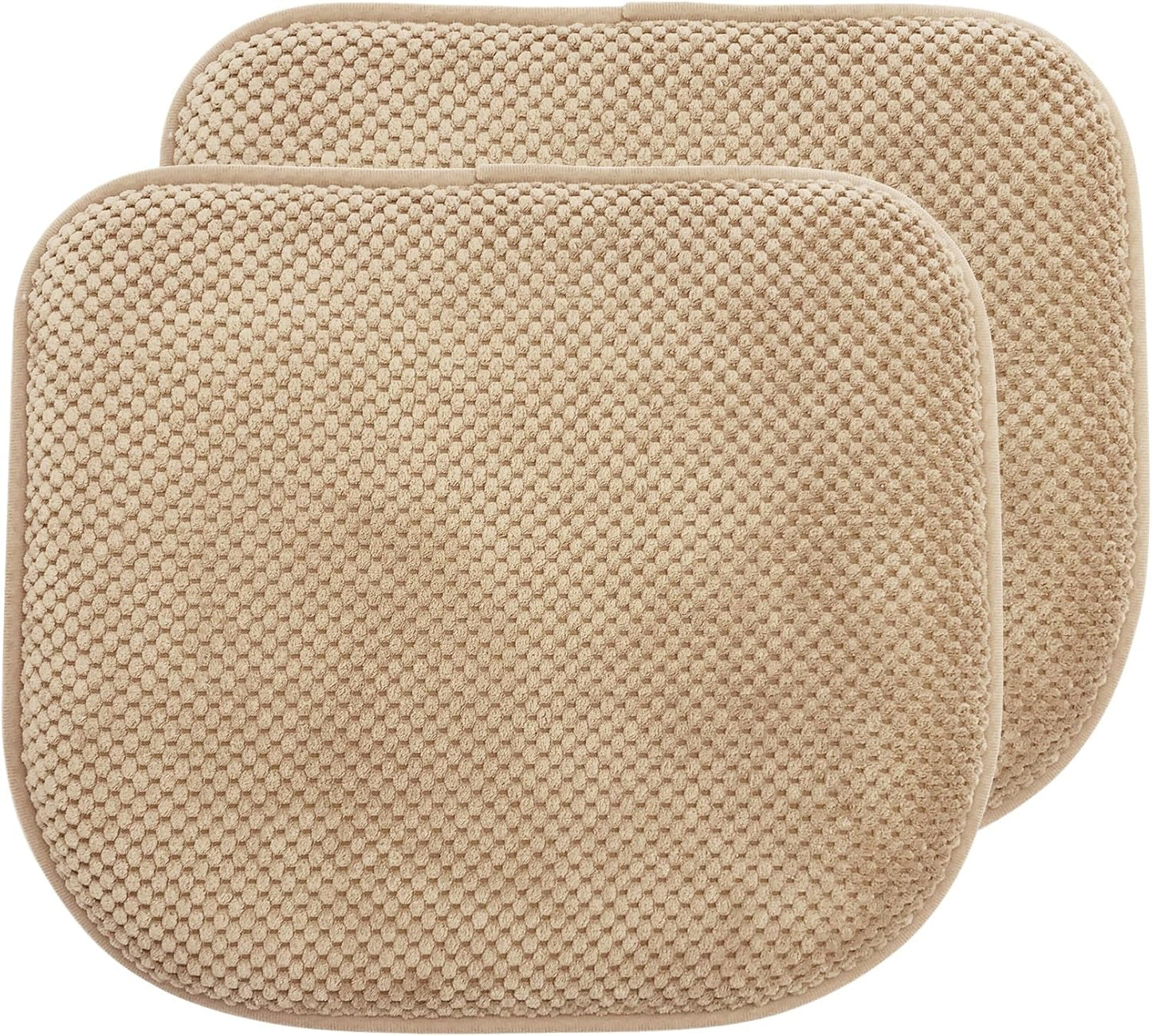 Khaki Foam Seat Cushions Kitchen Chairs Pads for Dining Chairs 2 Pack Non Slip Patio Seat Cushions Washable U Shaped Soft Thick Large Metal Wooden Chair Cushions,17" x 15"