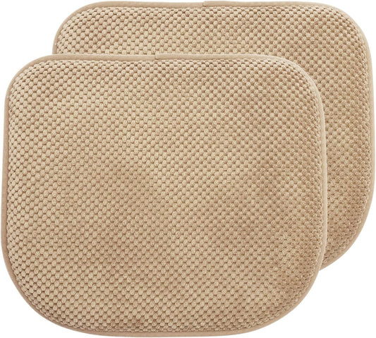 Khaki Foam Seat Cushions Kitchen Chairs Pads for Dining Chairs 2 Pack Non Slip Patio Seat Cushions Washable U Shaped Soft Thick Large Metal Wooden Chair Cushions,17" x 15"