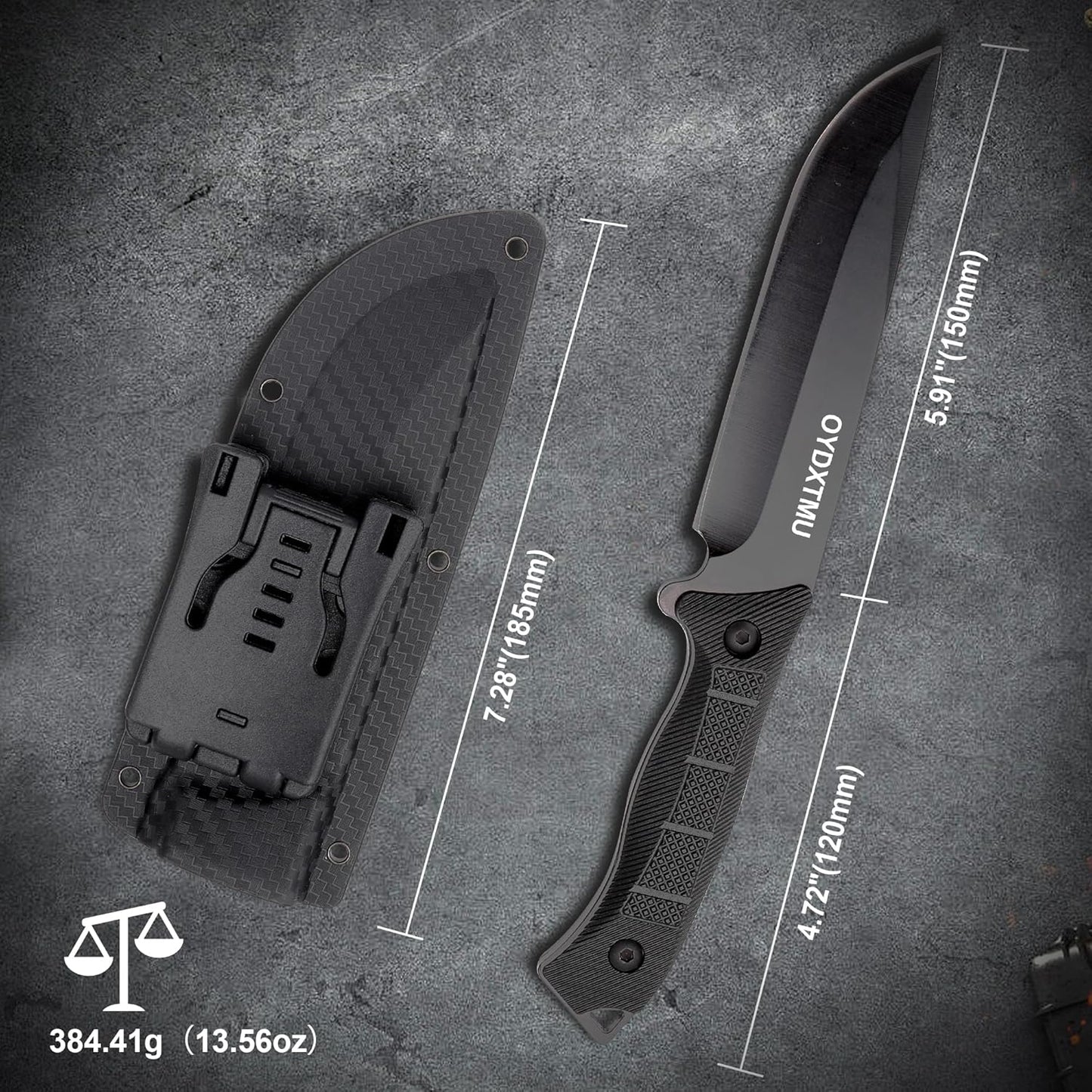 11" Fixed Blade Tactical Knives with Sheath,Hunting Knife with High Carbon Steel Blade, Non-Slip Handle, Lanyard Hole, Camping Knives for Hiking, Outdoor, Hunting, Survival, Adventure,EDC,Bushcraft