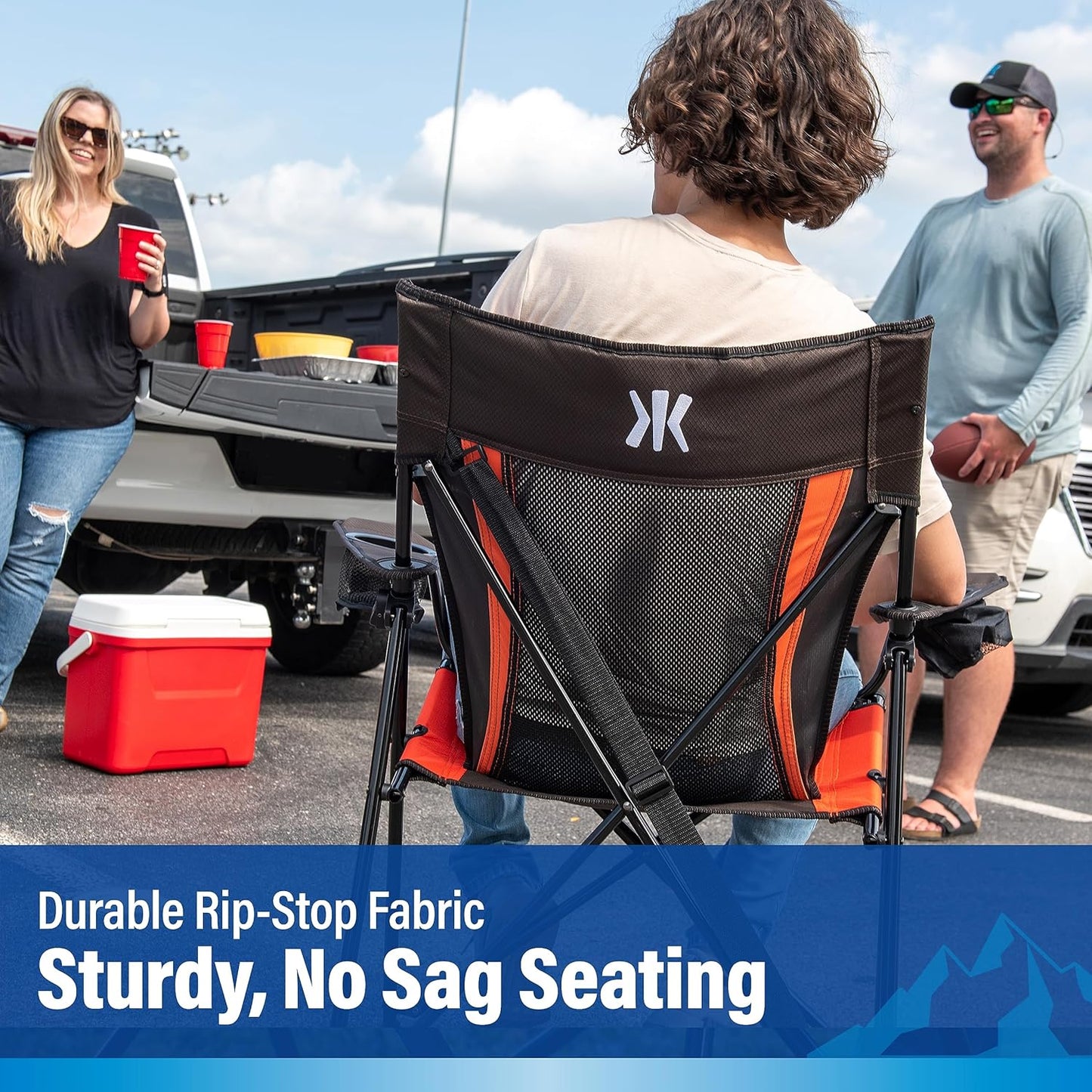 Kijaro Sports Fan Folding Chair, 26" L x 35.5" W x 37" H, Cleveland Browns