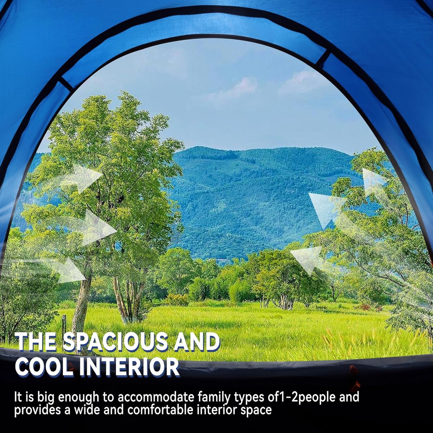 1/2/3/4 Person Tents Waterproof&Windproof Family Tents Camping-Tent,Lightweight Portable Pop Up Tent for Camping,Hiking,Mountaineering or Beach Easy to Set Up Adventures Carry Bag