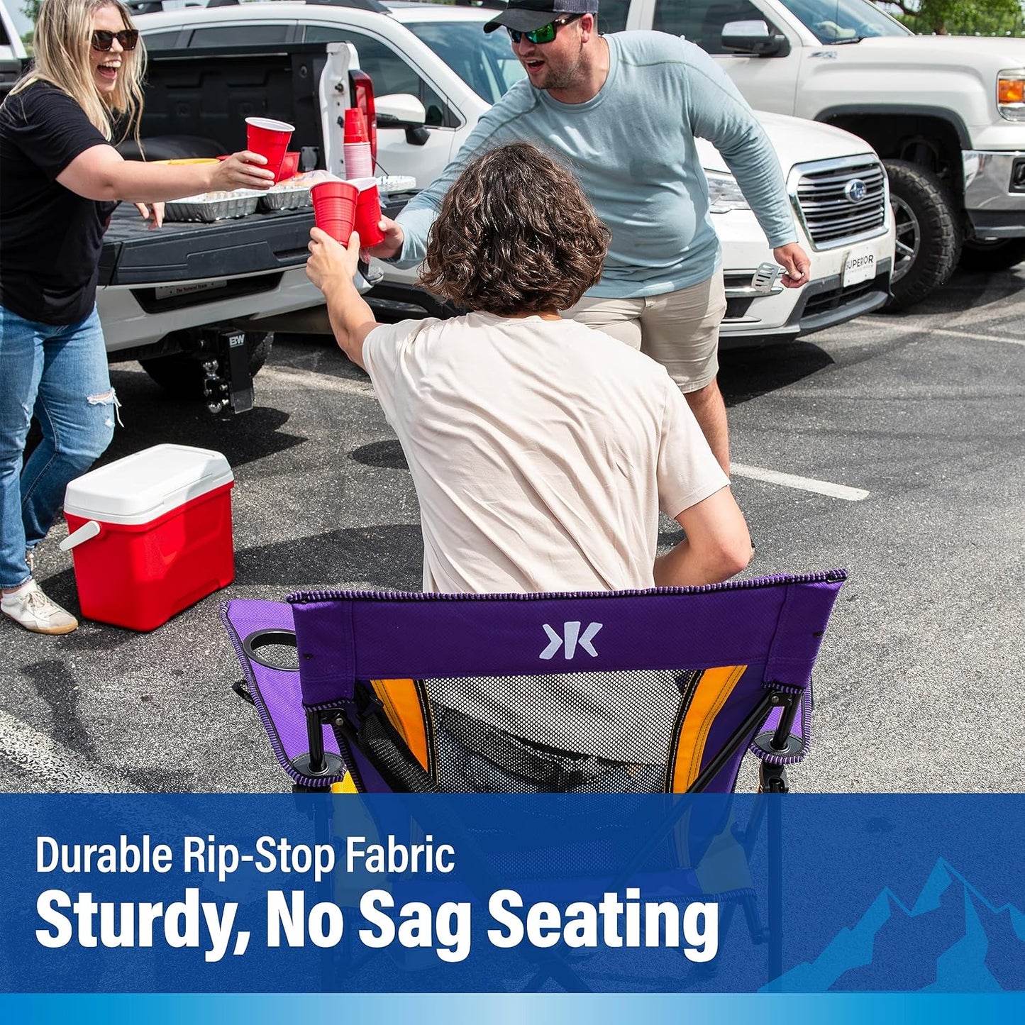 Kijaro Dual Lock Pro Sports Fan Folding Chair, 26" L x 35.5" W x 37" H, Minnesota Vikings