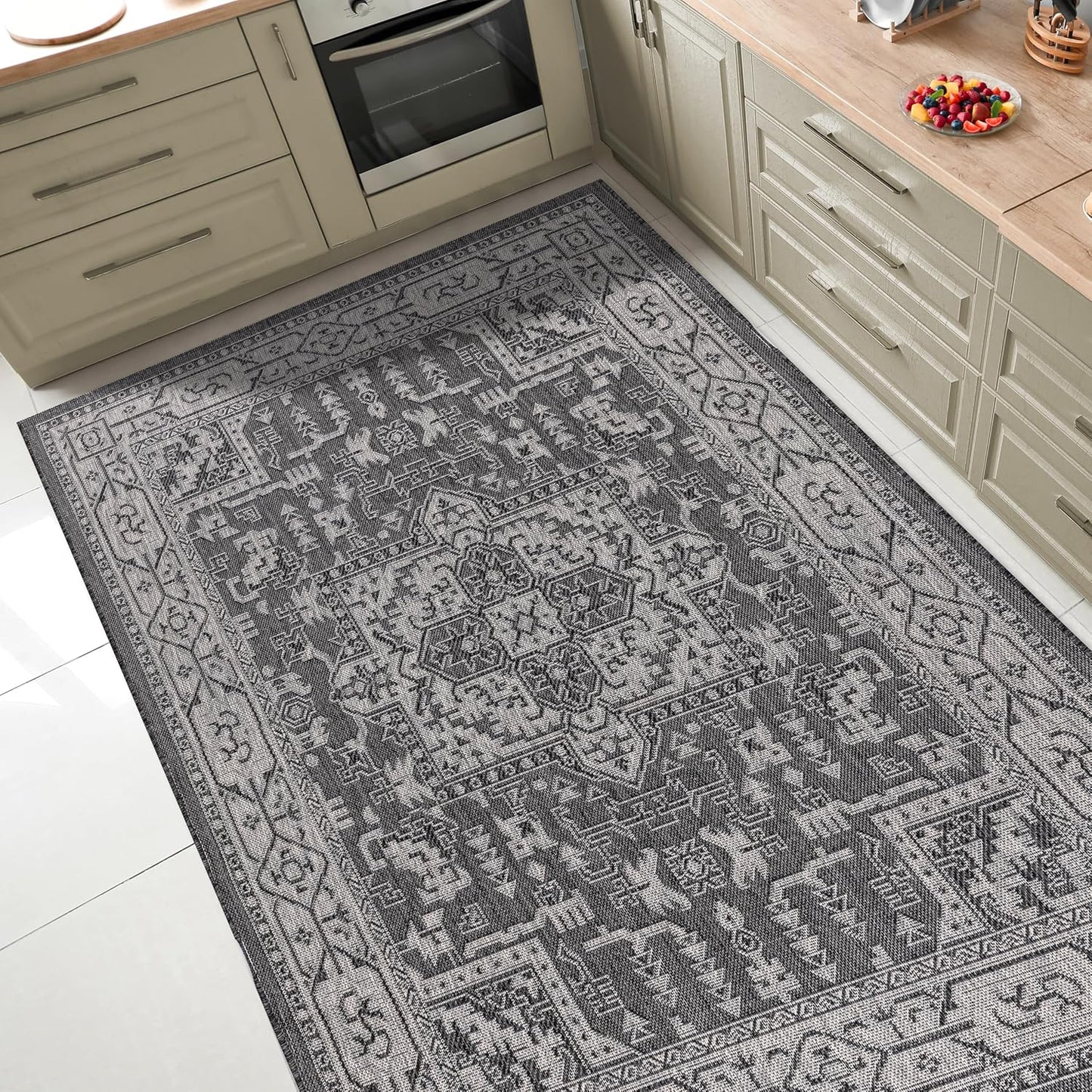 Keen Home Design Terrace Outdoor Throw Rug - 3x5 Washable Indoor/Outdoor Rug for Patio, Kitchen, Balcony, Beach, Garden, Deck and Porch, Size: 3'x5'