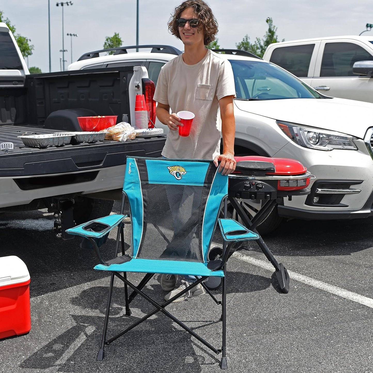 Kijaro Sports Fan Folding Chiar, 26" L x 35.5" W x 37" H, Jacksonville Jaguars