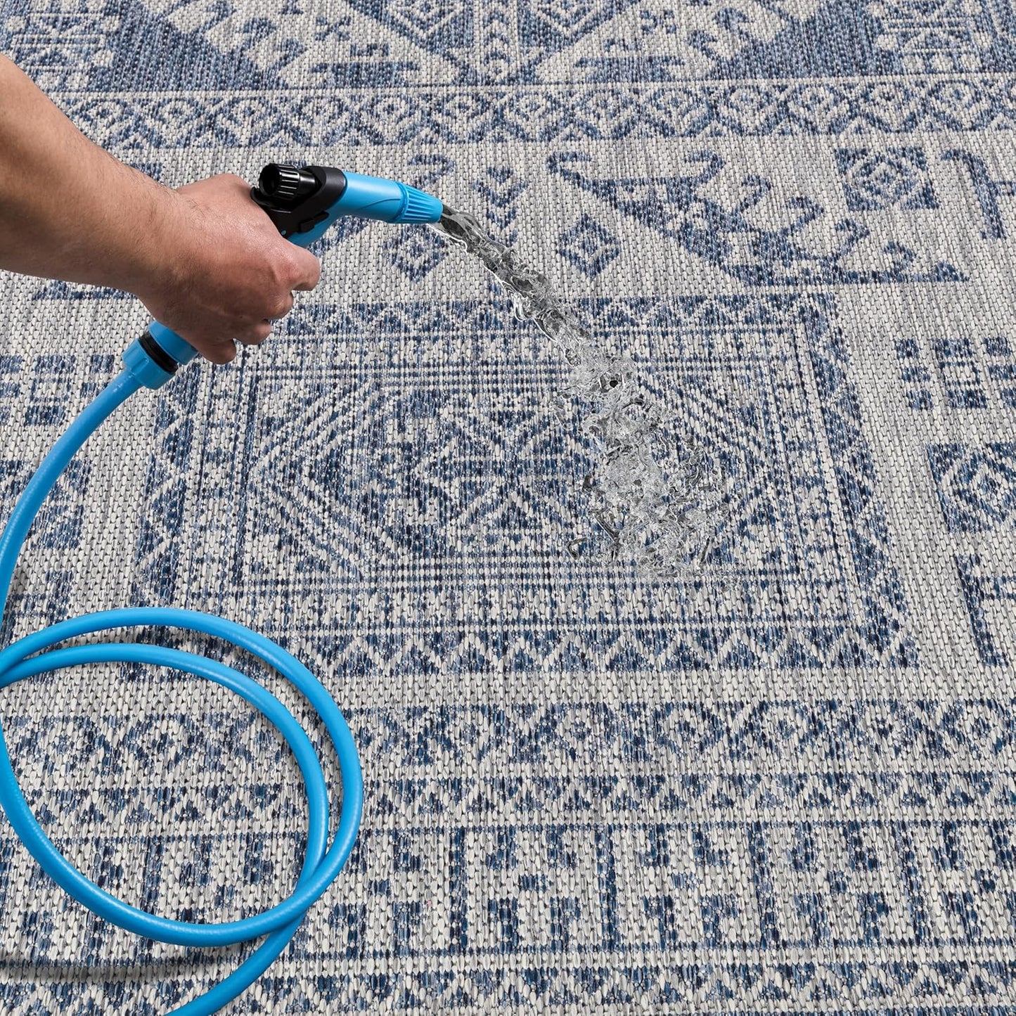 Keen Home Design Terrace Outdoor Area Rug - 9x12 Washable Indoor/Outdoor Rug for Patio, Kitchen, Balcony, Beach, Garden, Deck and Porch, Size: 8'10"x12'