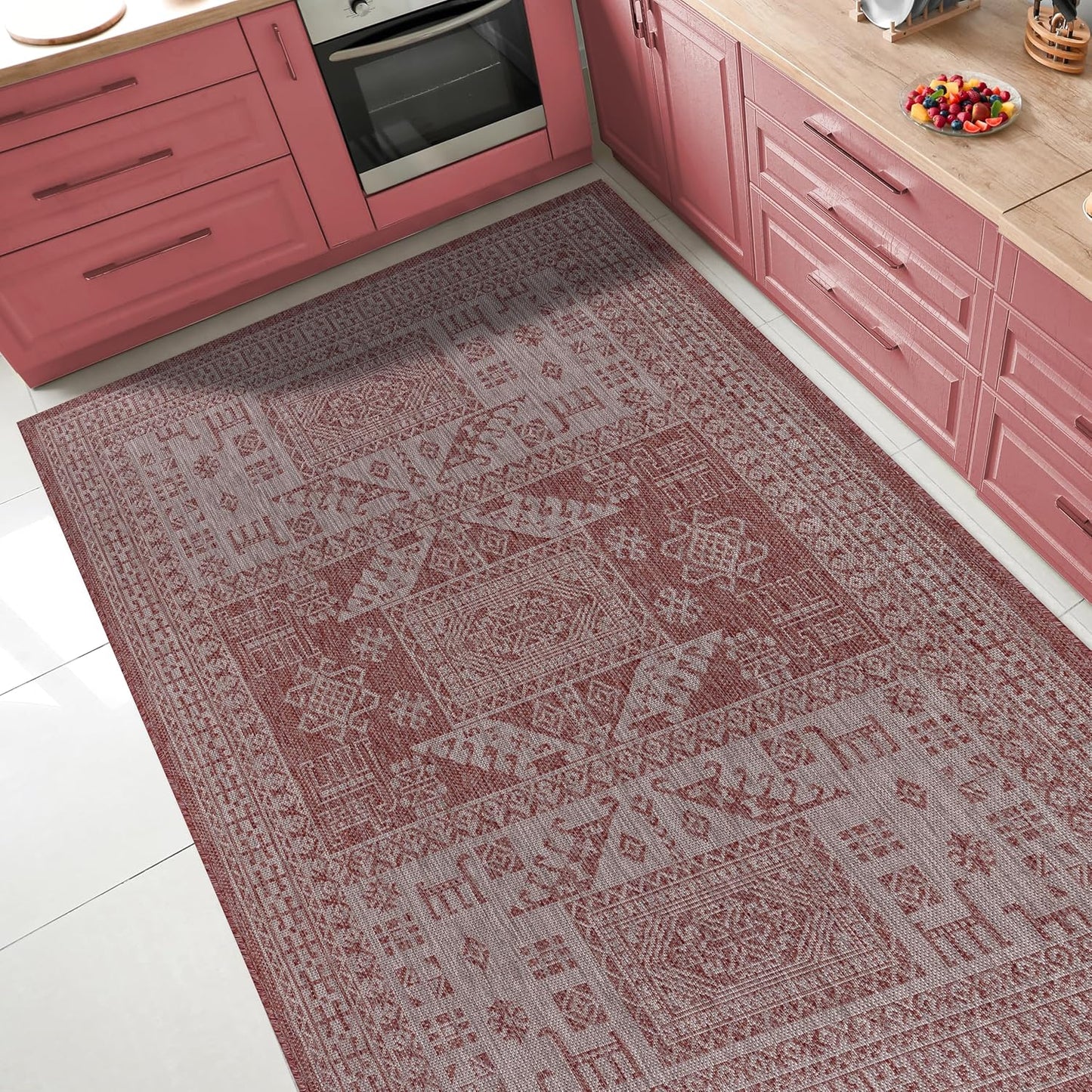 Keen Home Design Terrace Outdoor Throw Rug - 3x5 Washable Indoor/Outdoor Rug for Patio, Kitchen, Balcony, Beach, Garden, Deck and Porch, Size: 3'x5'