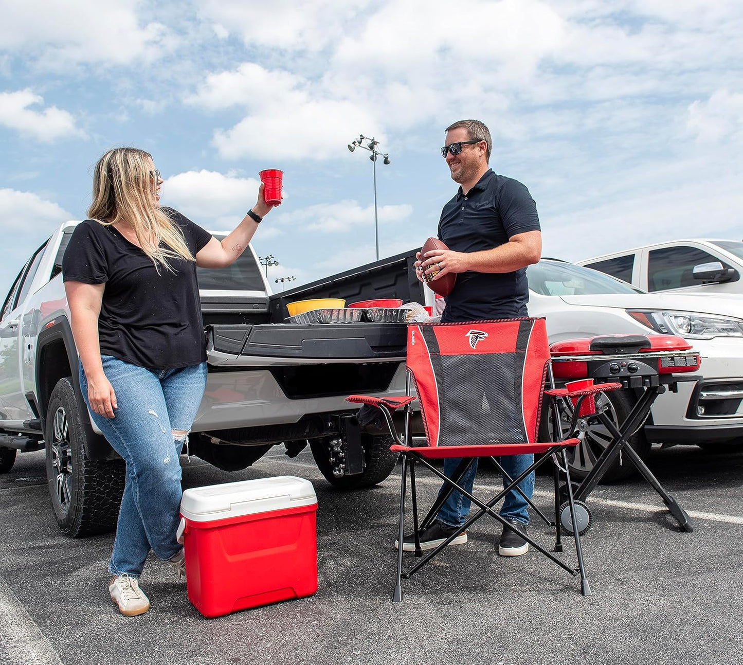 Kijaro Sports Fan Folding Chair, 26" L x 35.5" W x 37" H, Atlanta Falcons