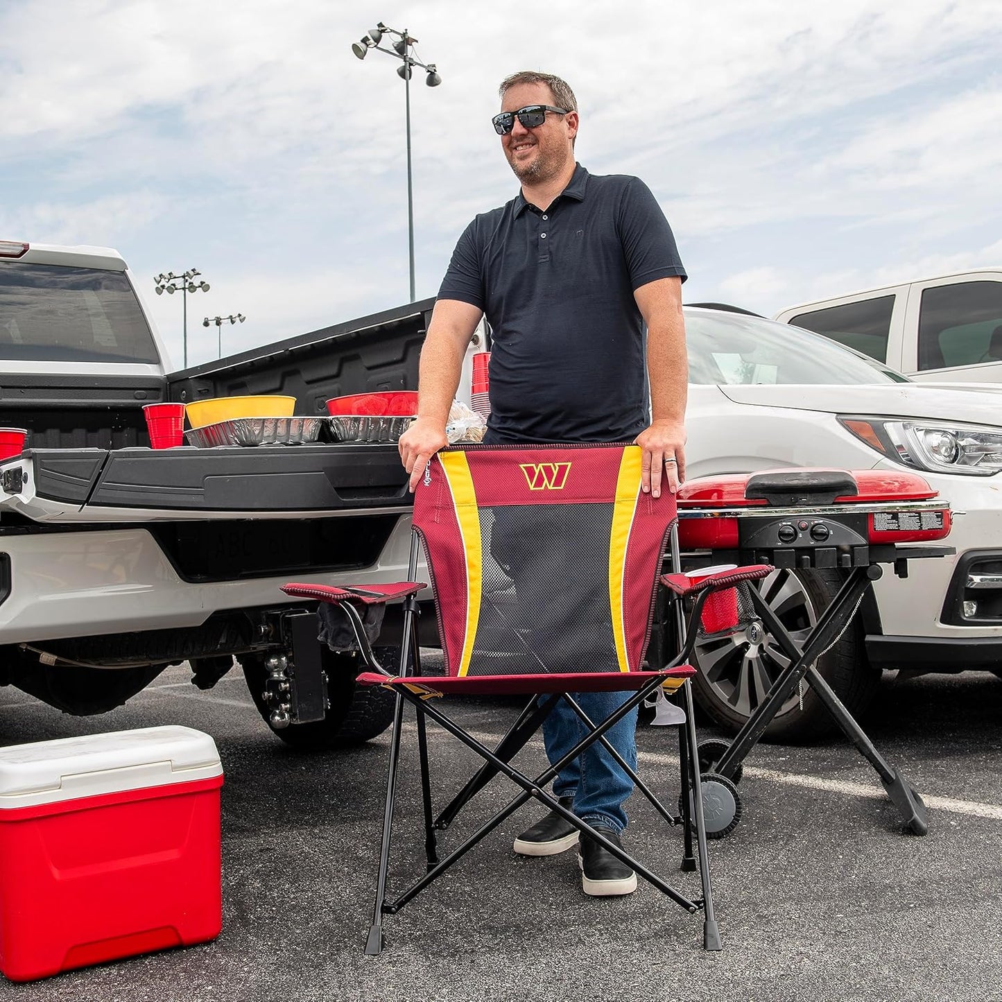 Kijaro Sports Fan Folding Chair, 26" L x 35.5" W x 37" H, Washington Commanders